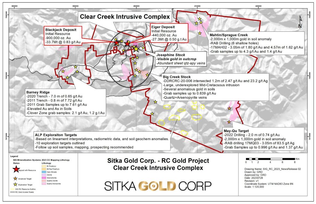 Sitka Discovers Visible Gold on Surface at Josephine Zone 3.6 km East ...